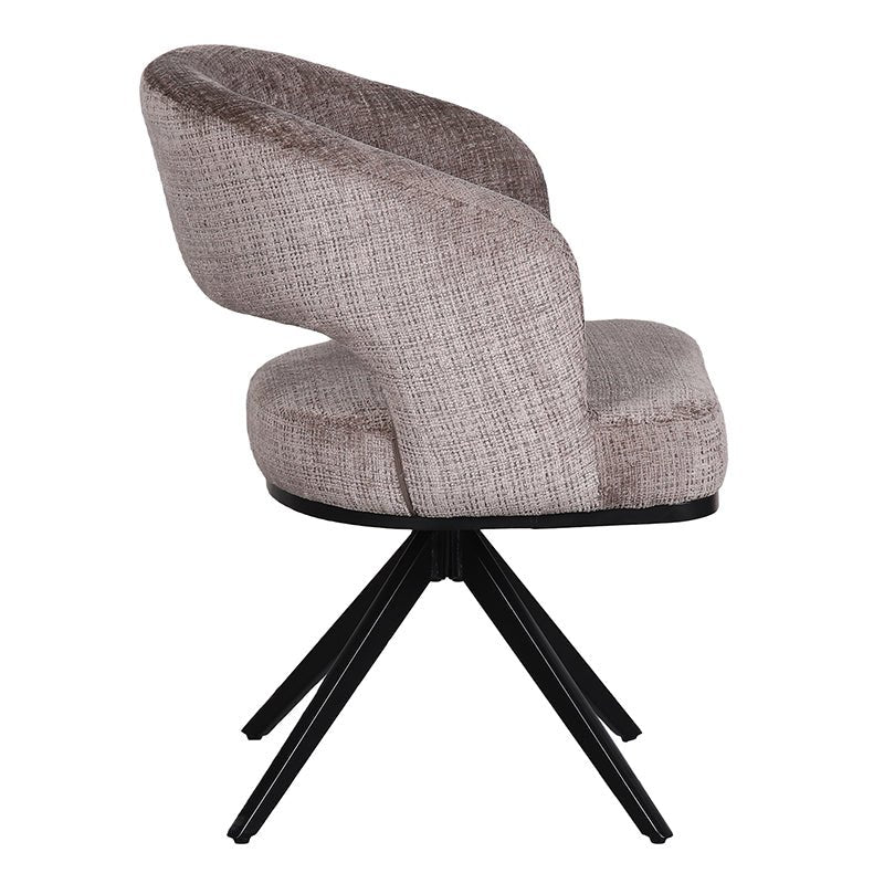 Chaises AVOINE – Tissu bouclé caramel sur clair
