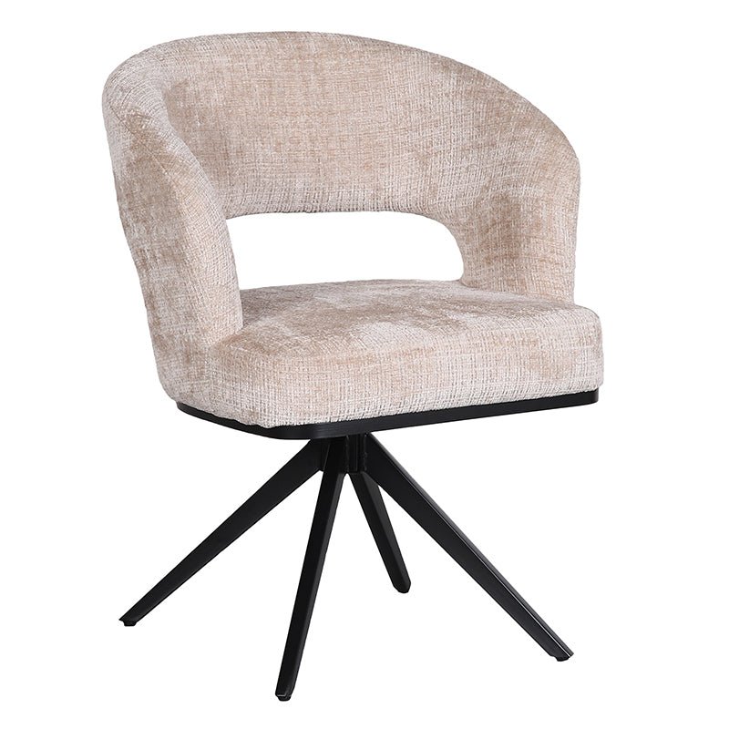 Chaises AVOINE en tissu bouclé crème – Vue de face