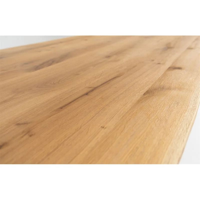 Table à Manger en Chêne Massif Pied Métal Industriel - Personnalisable - FOLLOS DESIGN