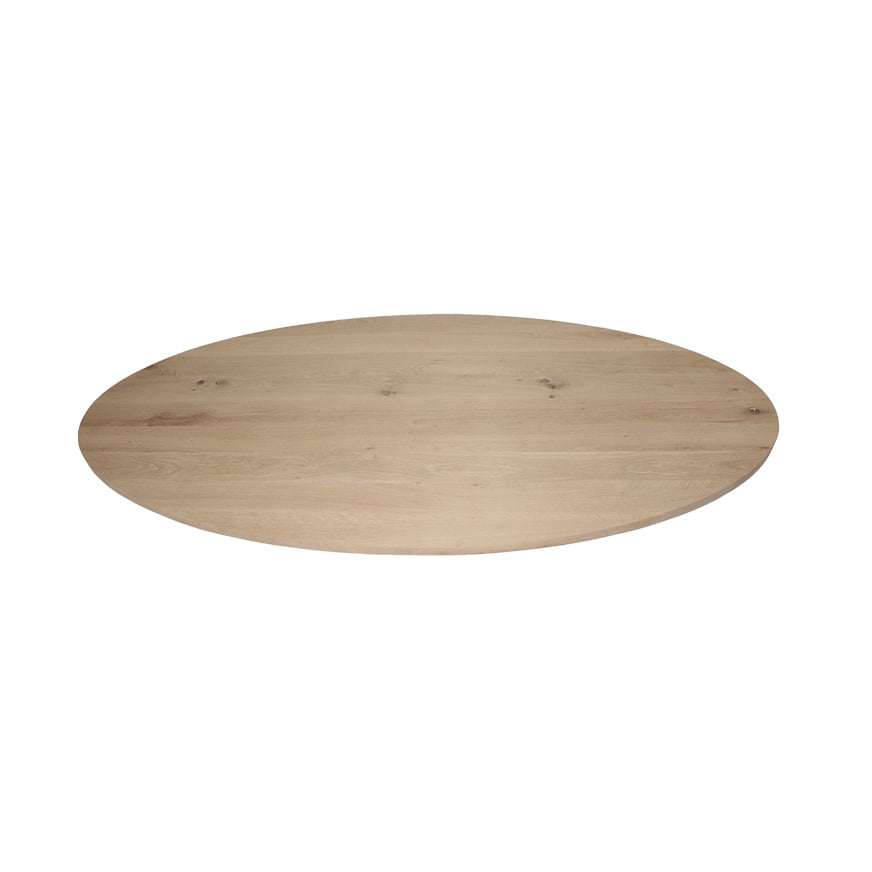 Table à Manger Ovale en Chêne Massif avec Pied Métal Industriel - Personnalisable - FOLLOS DESIGN
