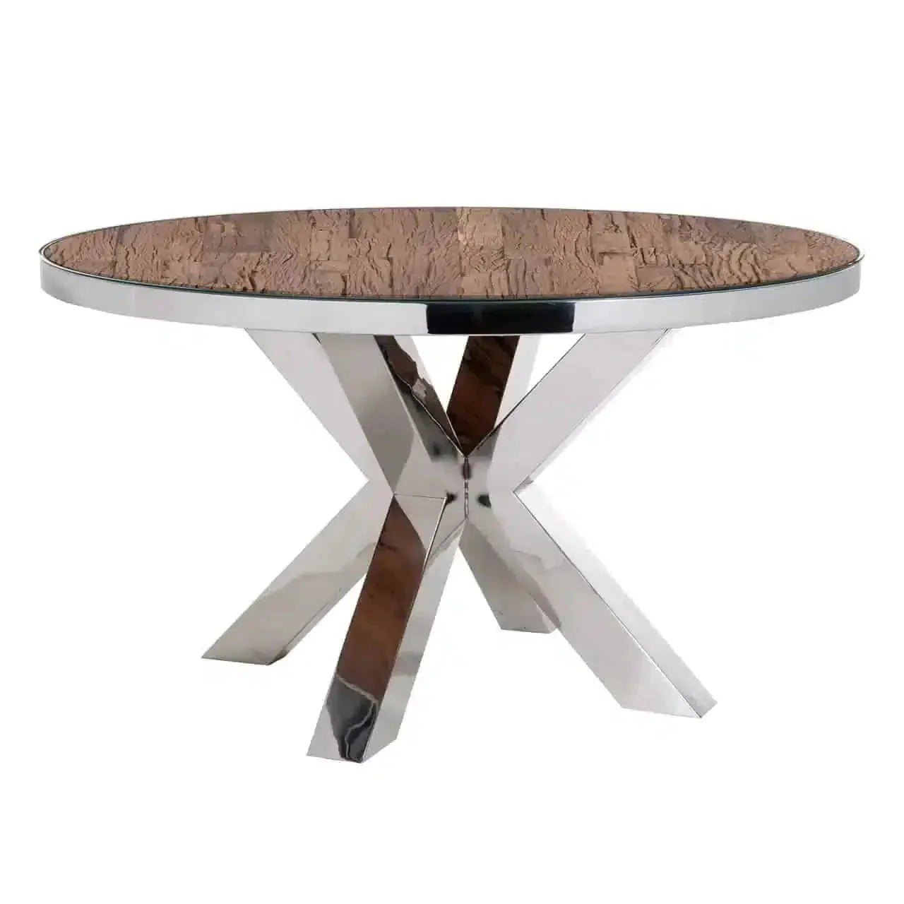 Table à Manger Ronde - Plateau en Verre - FOLLOS DESIGN