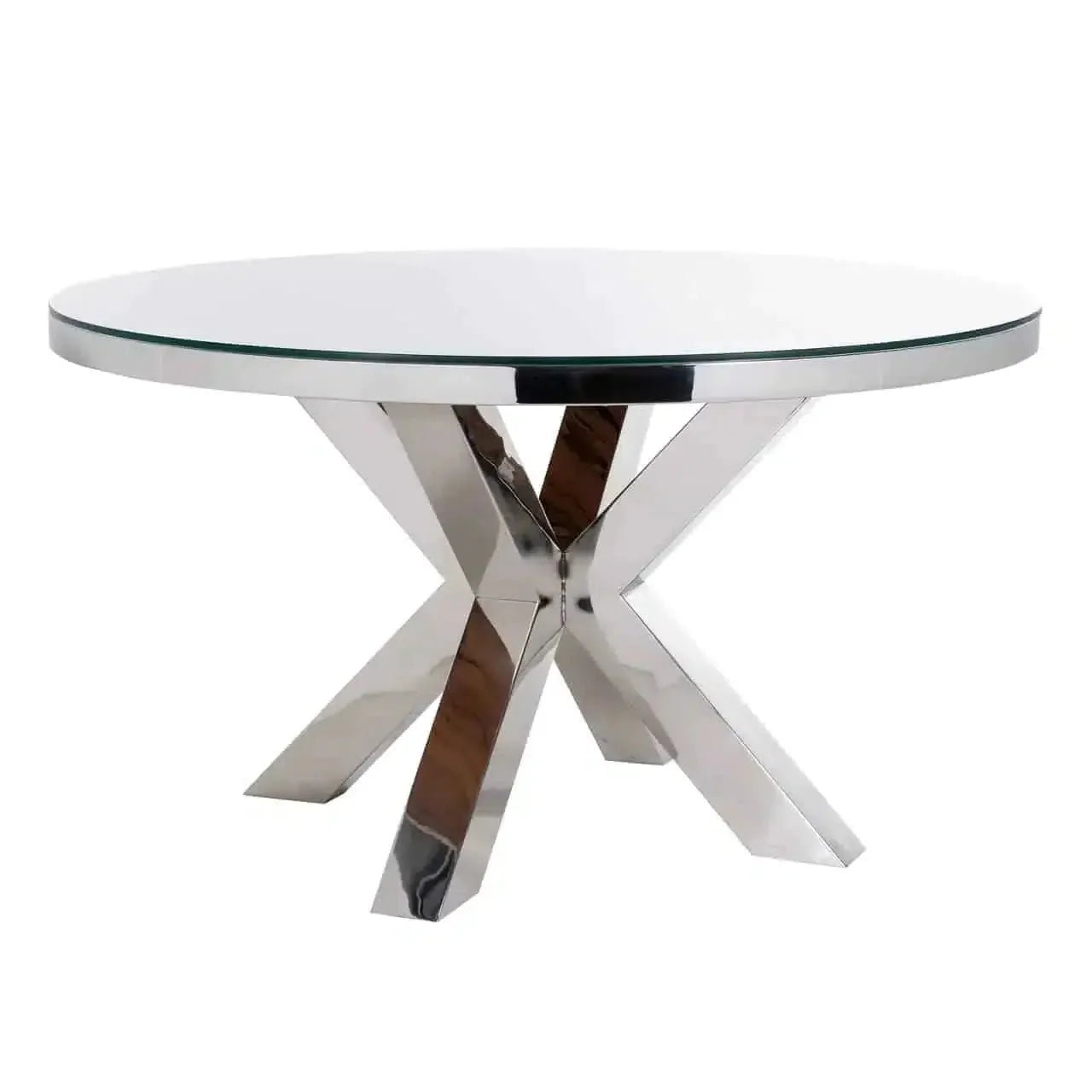 Table à Manger Ronde - Plateau en Verre - FOLLOS DESIGN