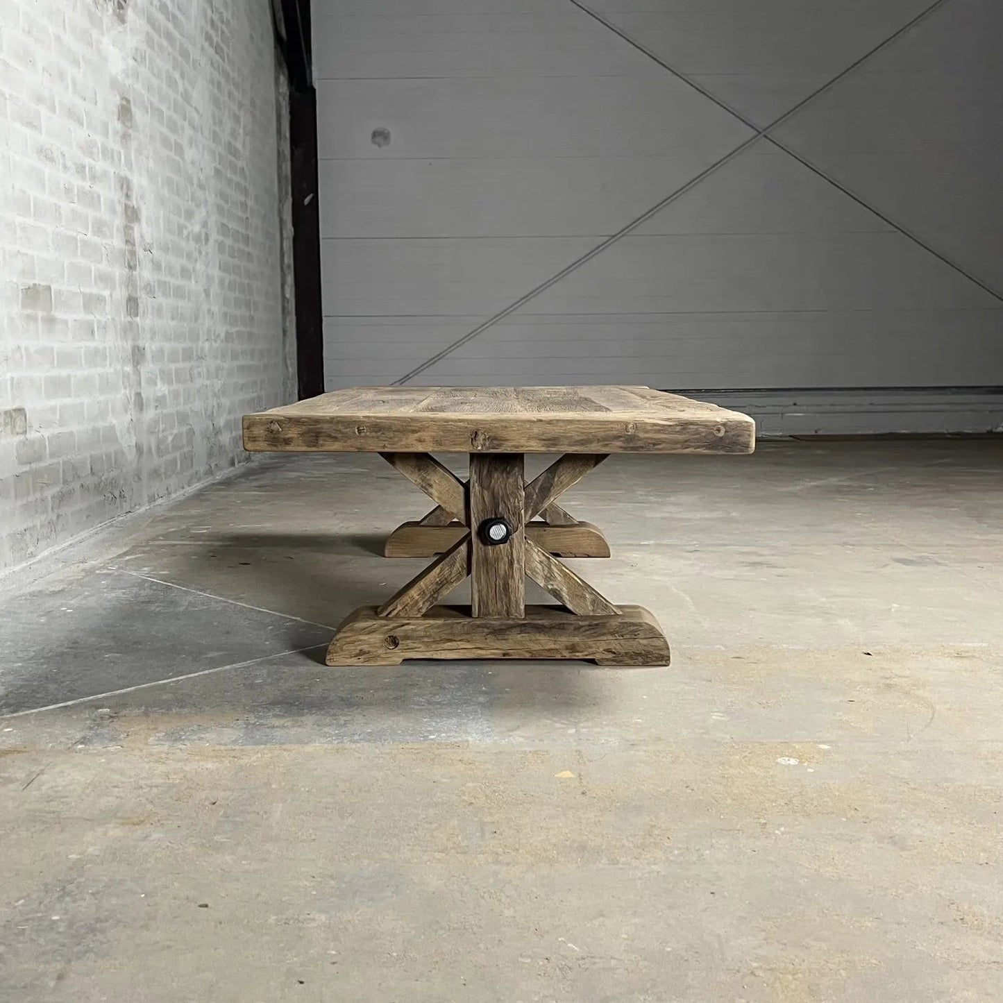 Table basse style ferme Étoile en Chêne massif ancien & Fabrication Artisanale FOLLOS DESIGN