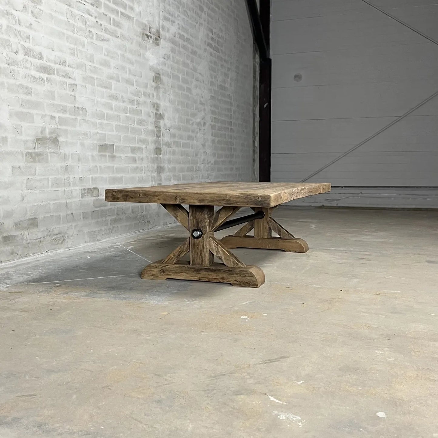 Table basse style ferme Étoile en Chêne massif ancien & Fabrication Artisanale FOLLOS DESIGN