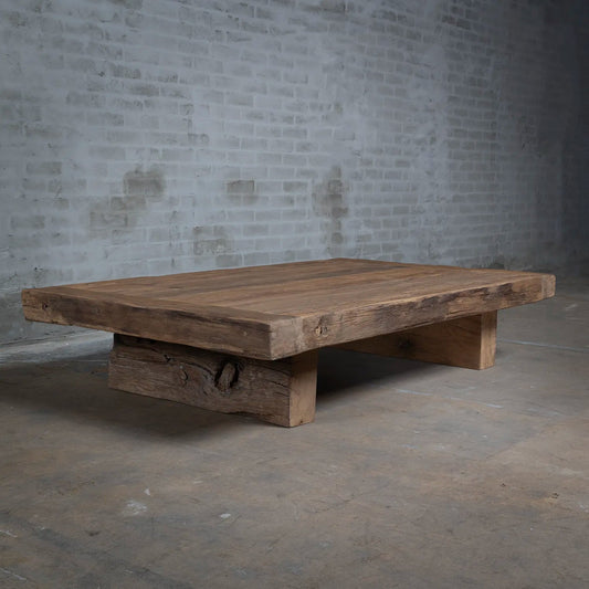 Table basse style ferme Storm en Chêne massif ancien - FOLLOS DESIGN