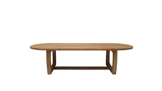 Table de Jardin Lotus – Teck Massif & Pieds Arrondis - FOLLOS DESIGN