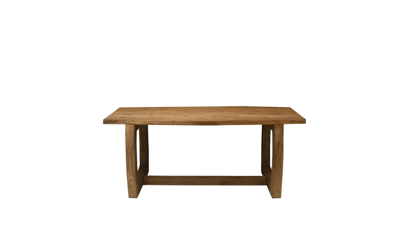 Table de Salle à Manger Lotus – Teck Massif & Pieds Arrondis - FOLLOS DESIGN