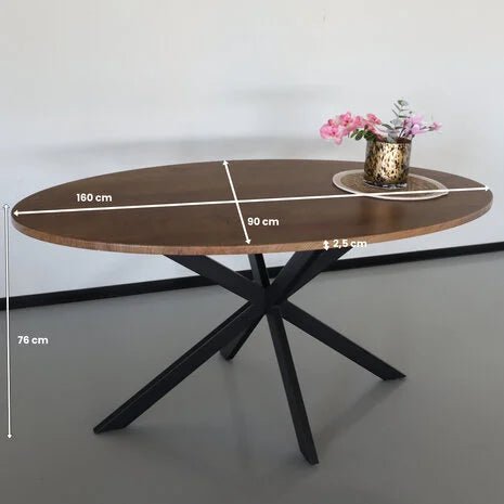 Table de salle à manger ovale foncé - FOLLOS DESIGN