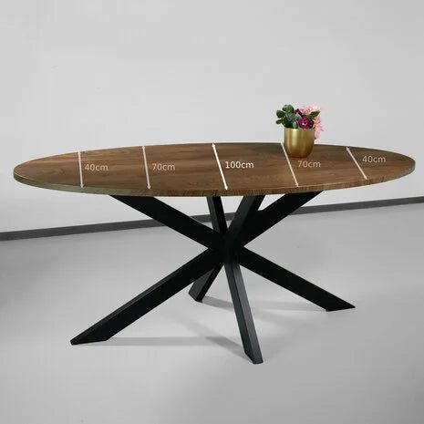 Table de salle à manger ovale foncé - FOLLOS DESIGN