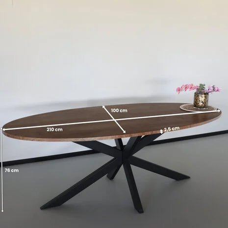 Table de salle à manger ovale foncé - FOLLOS DESIGN