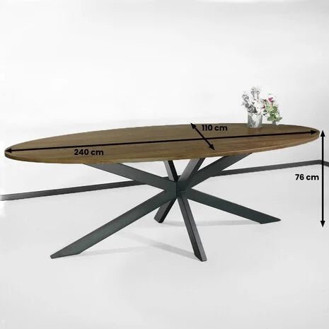 Table de salle à manger ovale foncé - FOLLOS DESIGN