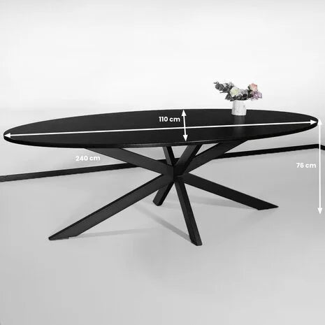 Table de salle à manger ovale noire - FOLLOS DESIGN