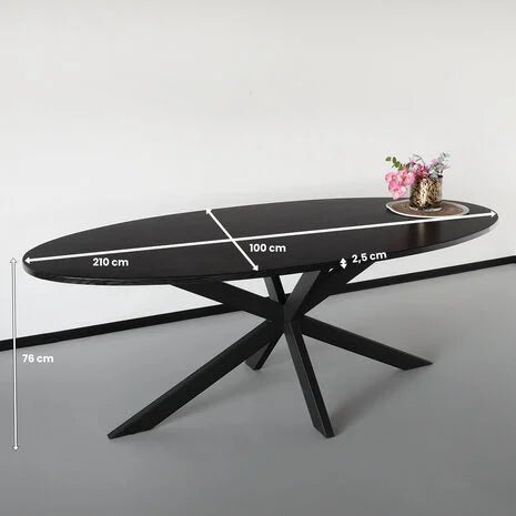 Table de salle à manger ovale noire - FOLLOS DESIGN