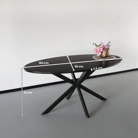 Table de salle à manger ovale noire - FOLLOS DESIGN