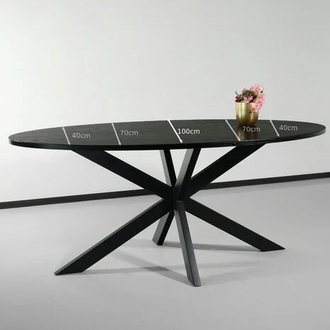 Table de salle à manger ovale noire - FOLLOS DESIGN