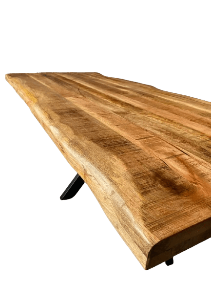 Table en Manguier Massif Live Edge - Pied Central Mikado - FOLLOS DESIGN