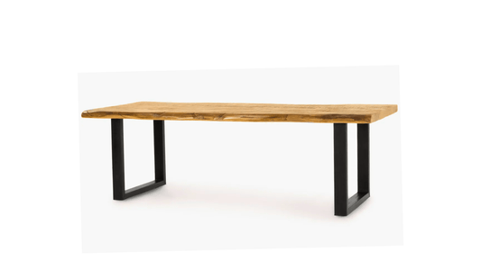 Table en Manguier Massif Live Edge – Pieds U en Métal - FOLLOS DESIGN