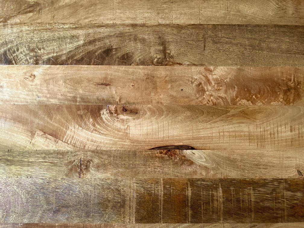 Table en Manguier Massif Naturel Rectangulaire - Pied Central Mikado - FOLLOS DESIGN