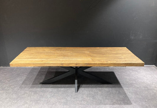 Table en teck massif - pieds métal au choix - FOLLOS DESIGN