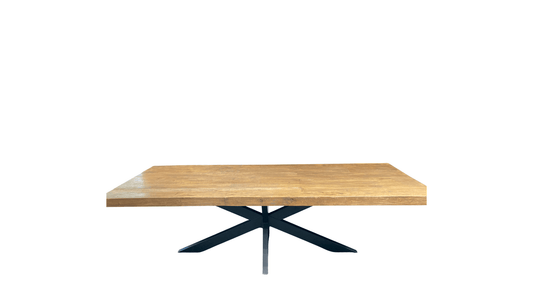 Table en Teck Massif – Pieds Métal au Choix - FOLLOS DESIGN