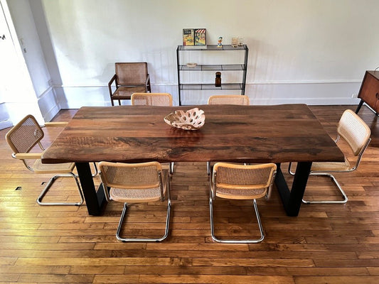 Table Manguier Massif Live Edge - Bords Irréguliers Pieds U - FOLLOS DESIGN