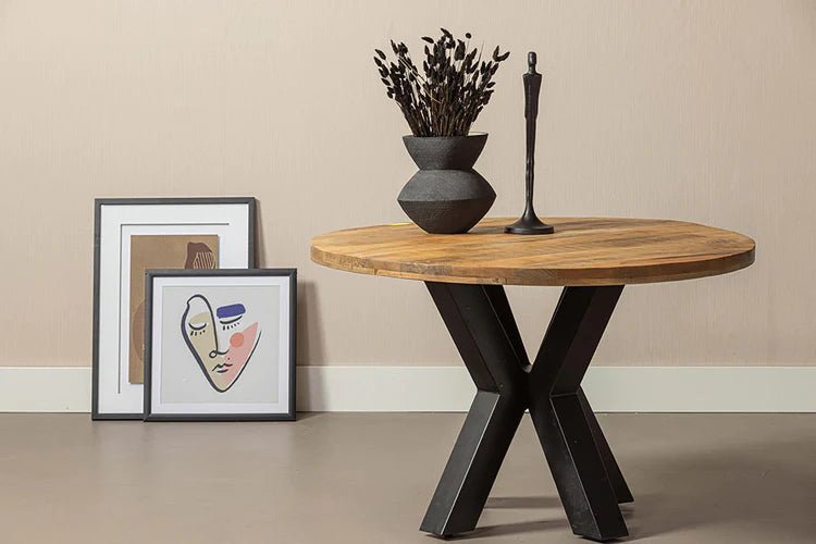 Table Ronde en Manguier Massif Naturel - FOLLOS DESIGN