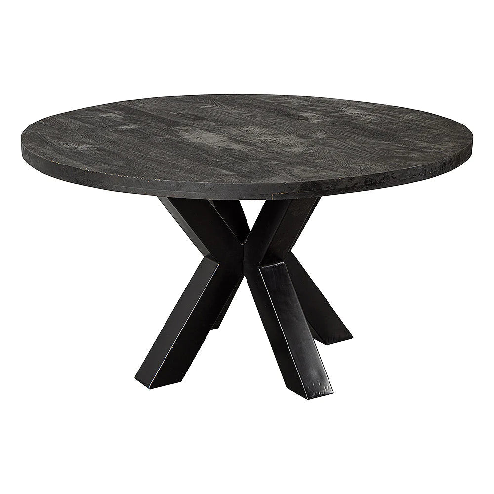 Table Ronde en Manguier Massif Noir - FOLLOS DESIGN