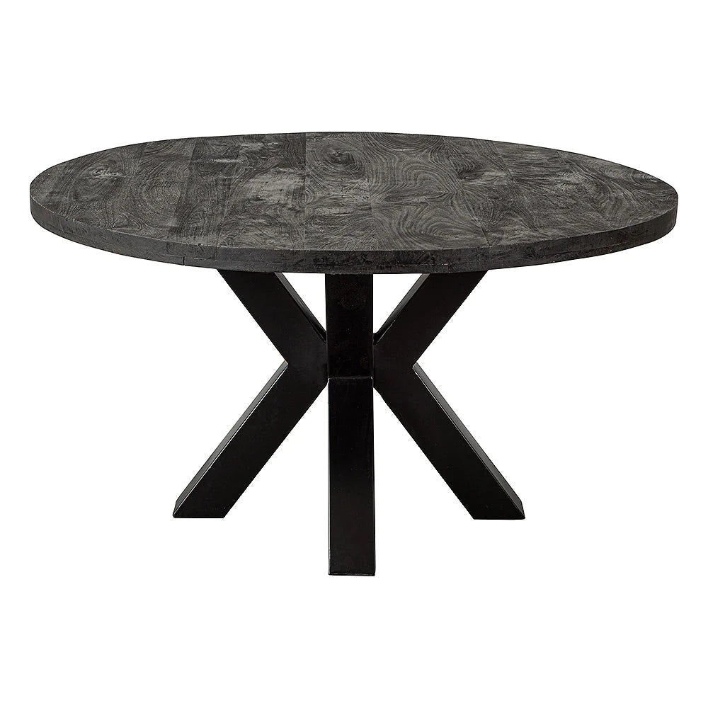 Table Ronde en Manguier Massif Noir - FOLLOS DESIGN