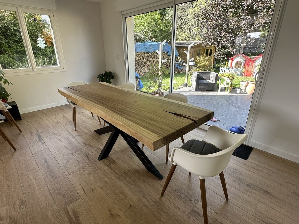 Table Suar massif Live Edge tronc d'arbre - à votre image - FOLLOS DESIGN