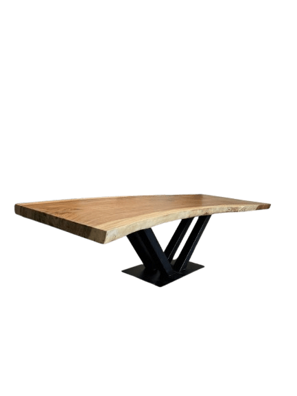 Plateau en bois massif suar avec bords live edge – ligne brute et veinage organique