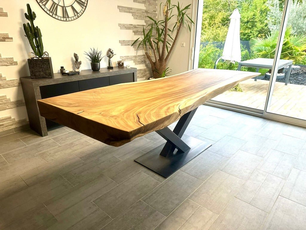 Table Suar massif Live Edge tronc d'arbre - à votre image - FOLLOS DESIGN