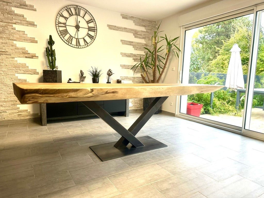Table Suar massif Live Edge tronc d'arbre - à votre image - FOLLOS DESIGN