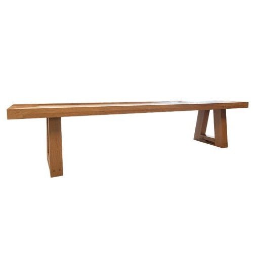 Banc chêne massif pieds Triangle - Moderne et Design - FOLLOS DESIGN