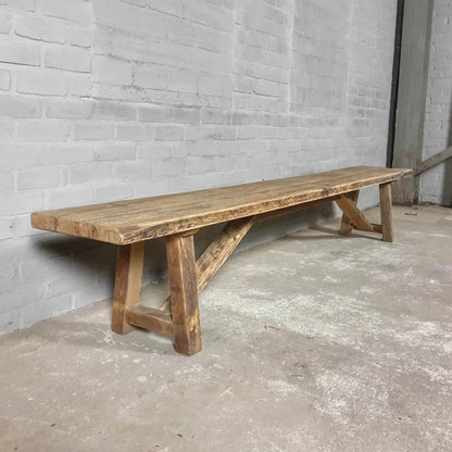 Banc chêne massif rustique - Millau - FOLLOS DESIGN