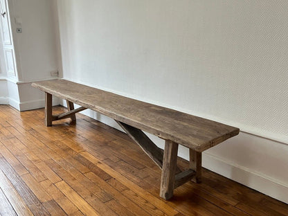 Banc chêne massif rustique - Millau - FOLLOS DESIGN