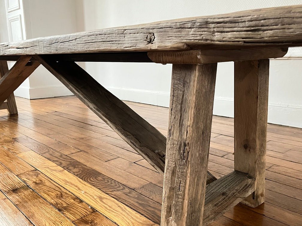 Banc chêne massif rustique - Millau - FOLLOS DESIGN