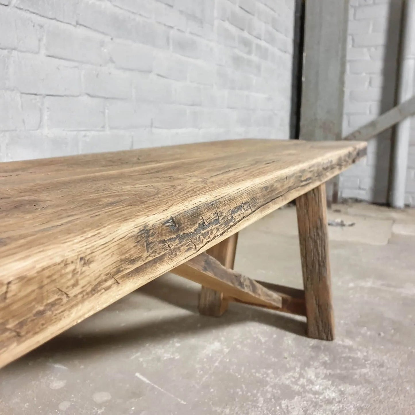 Banc chêne massif rustique - Millau - FOLLOS DESIGN