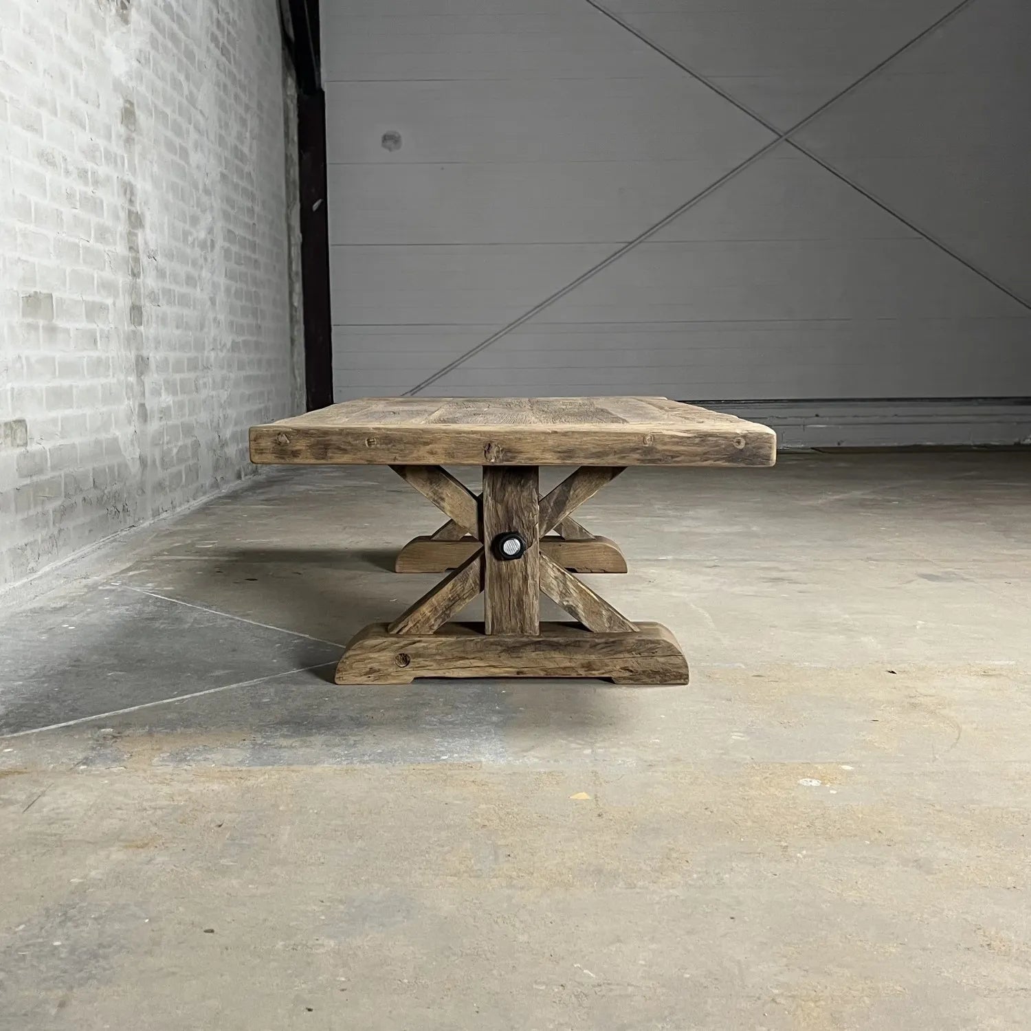 Table basse style ferme Étoile en Chêne massif ancien & Fabrication Artisanale FOLLOS DESIGN
