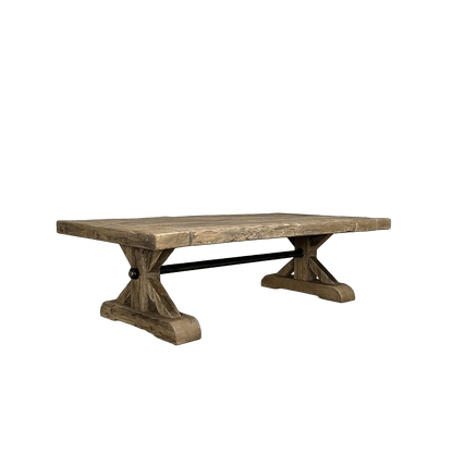 Table basse style ferme Étoile en Chêne massif ancien & Fabrication Artisanale FOLLOS DESIGN