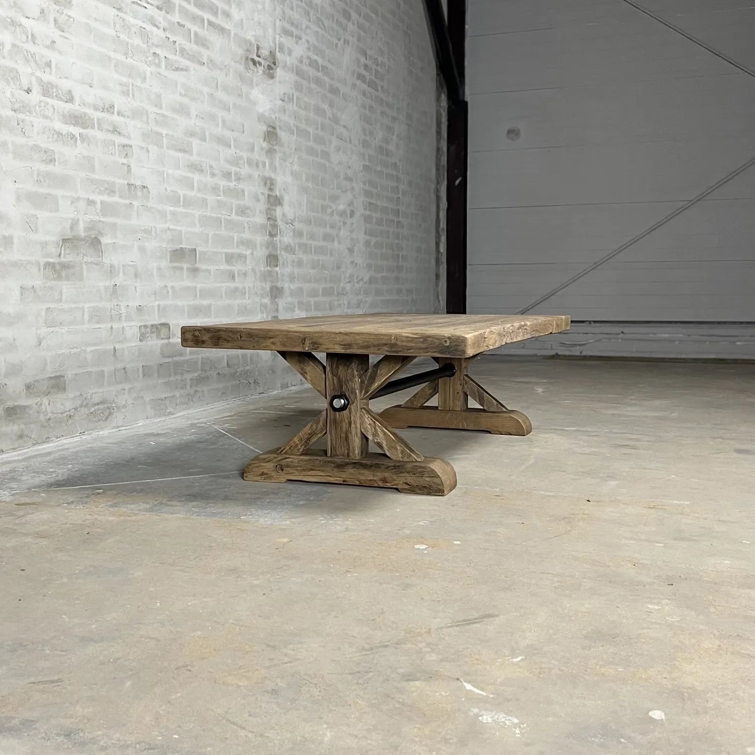 Table basse style ferme Étoile en Chêne massif ancien & Fabrication Artisanale FOLLOS DESIGN