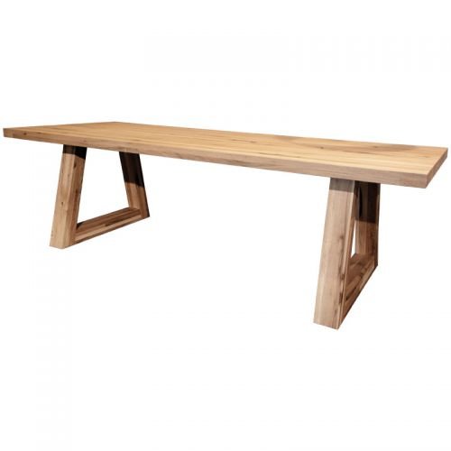 Table chêne massif pieds Triangle - Moderne et Design - FOLLOS DESIGN
