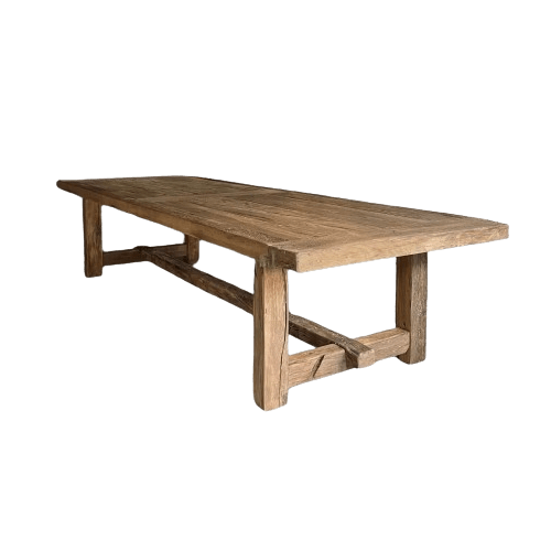 Table de Ferme Kingstone en Chêne Massif Pieds droits - Personnalisable - FOLLOS DESIGN