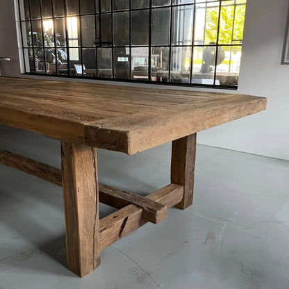 Table de Ferme Kingstone en Chêne Massif Pieds droits - Personnalisable - FOLLOS DESIGN