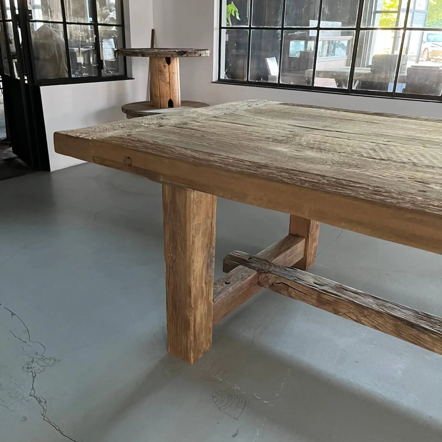 Table de Ferme Kingstone en Chêne Massif Pieds droits - Personnalisable - FOLLOS DESIGN