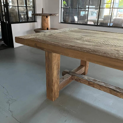 Table de Ferme Kingstone en Chêne Massif Pieds droits - Personnalisable - FOLLOS DESIGN
