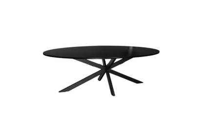 Table de Salle à Manger Ovale – Finition Noire & Style Industriel - FOLLOS DESIGN