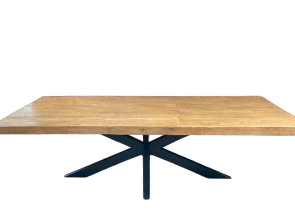Table en teck massif - pieds métal au choix - FOLLOS DESIGN