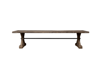 Table Étoile en bois massif ancien – vue d’ensemble dans une salle à manger moderne