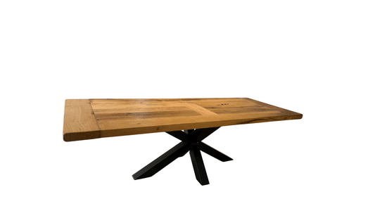 Table Ferme Chêne Massif Ancien & Pieds Métal – Sur mesure - FOLLOS DESIGN