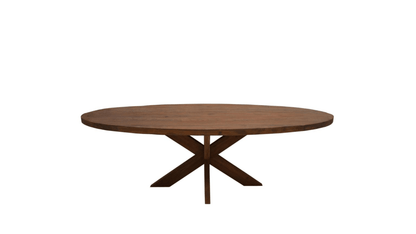 Table Iris Ovale – Bois Massif & Pied Central - FOLLOS DESIGN